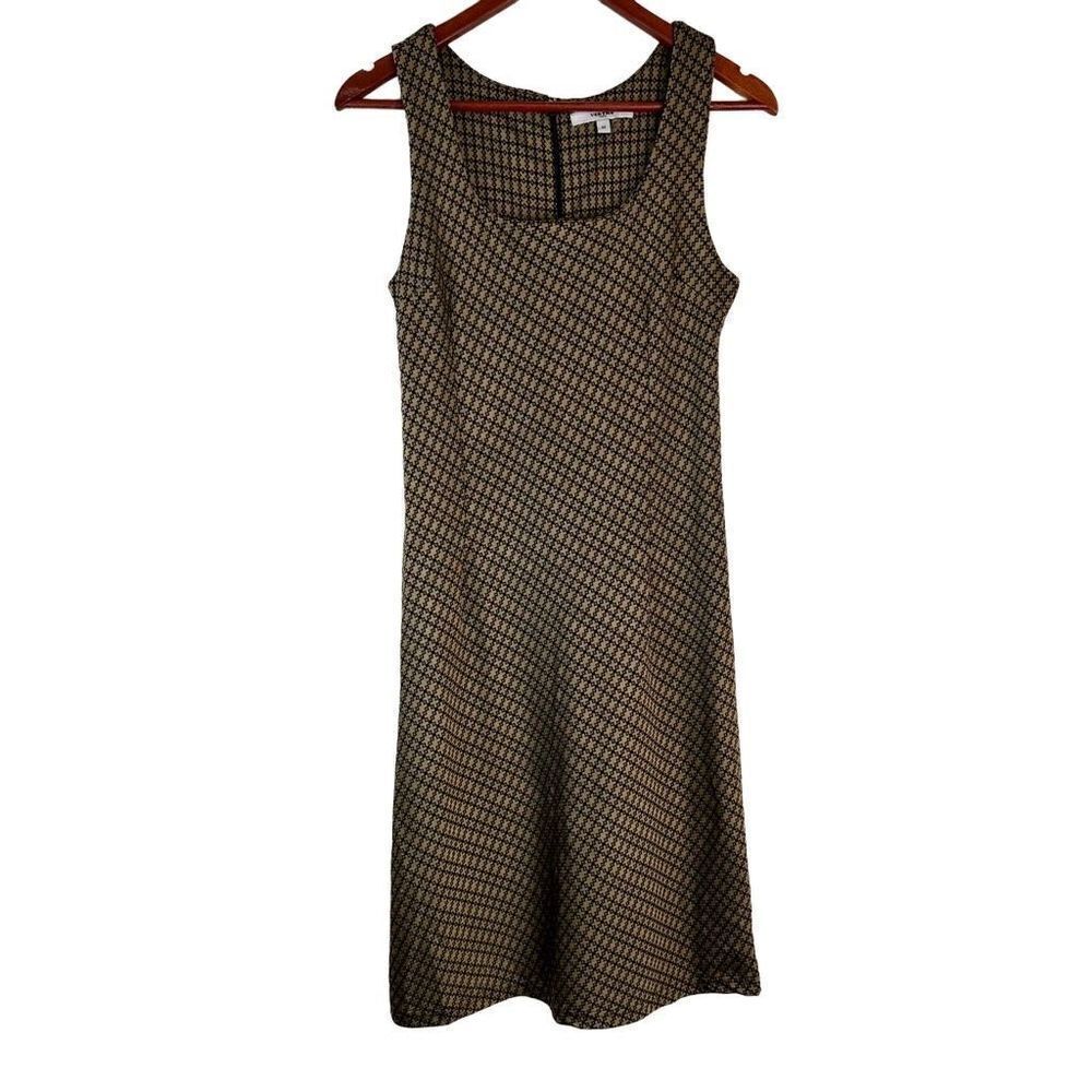 Vertigoโ Paris Womens Gold & Black Dress Womens Medium Geo Glam Jacquard